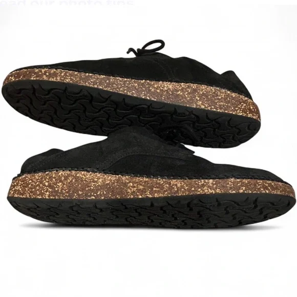 Birkenstock Gary Black Suede Oxford Comfort Shoes EU 40 Women 9 Men 7 Cork Boho - Picture 8 of 10